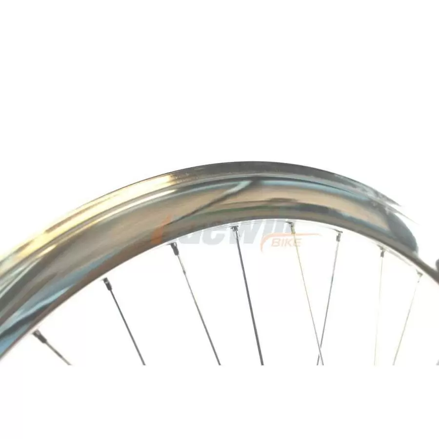 Coppia ruote Fixed bike argento lucidato a specchio con contropedale #1
