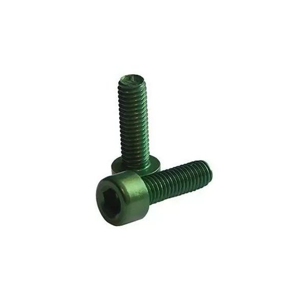 Pair screws aluminium M5 x 15 bottleholder green - image