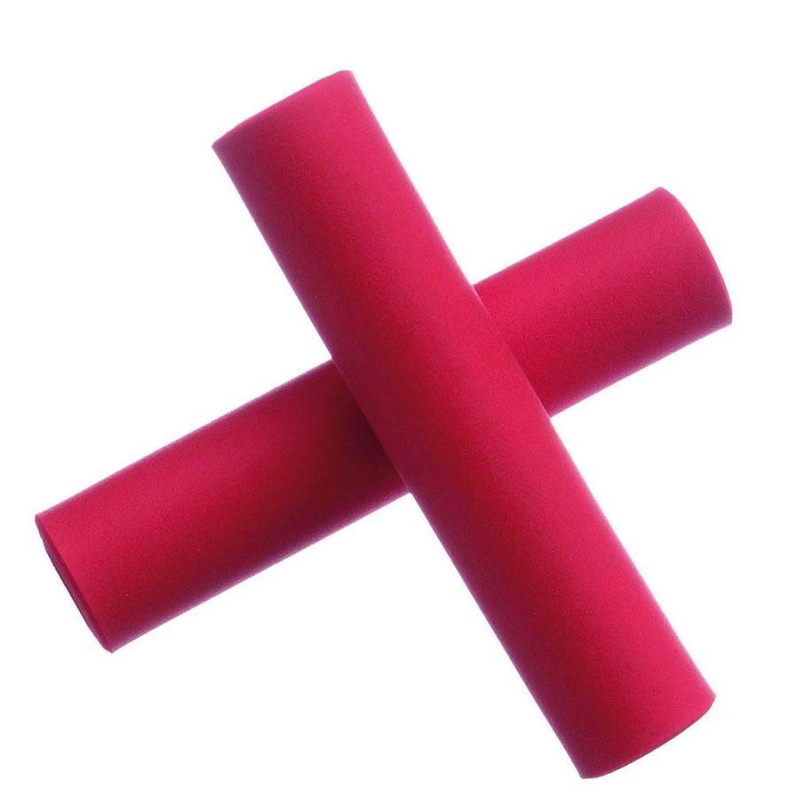 pair of mtb grips silicone rubber red