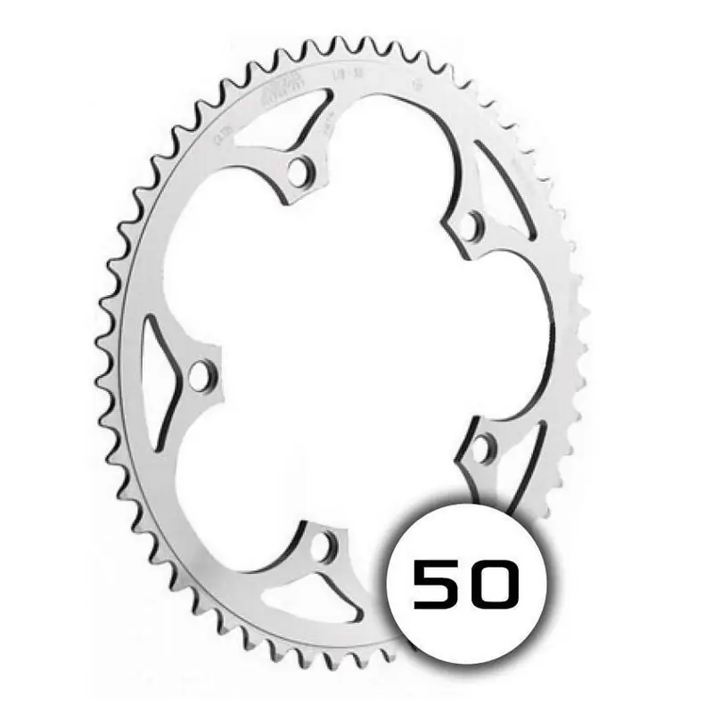 Coroa fixa 50t primato pista 135mm prata - image