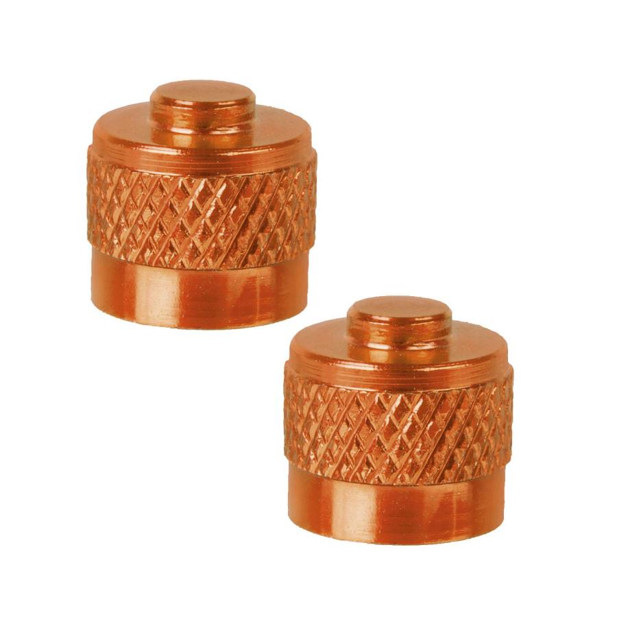 Pair valve caps copper schrader america