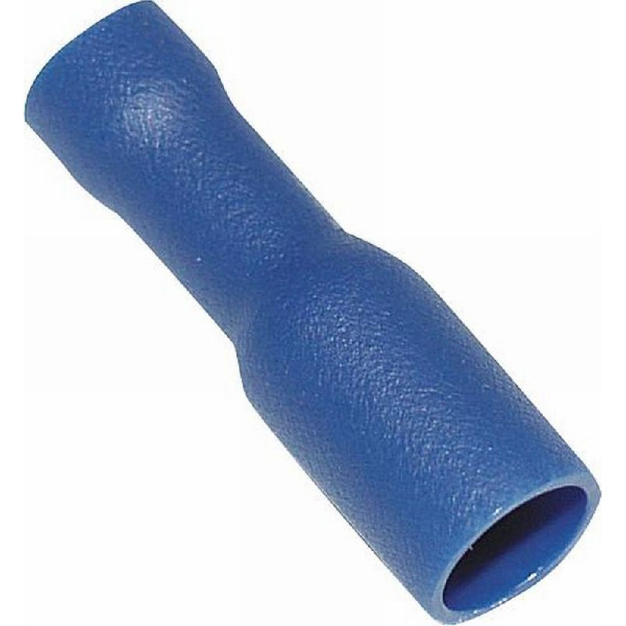 Single blue female insulated cylindrical faston