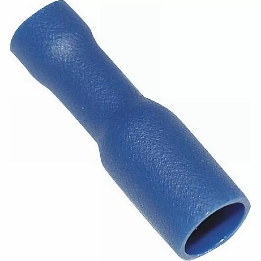 Single blue female insulated cylindrical faston - image