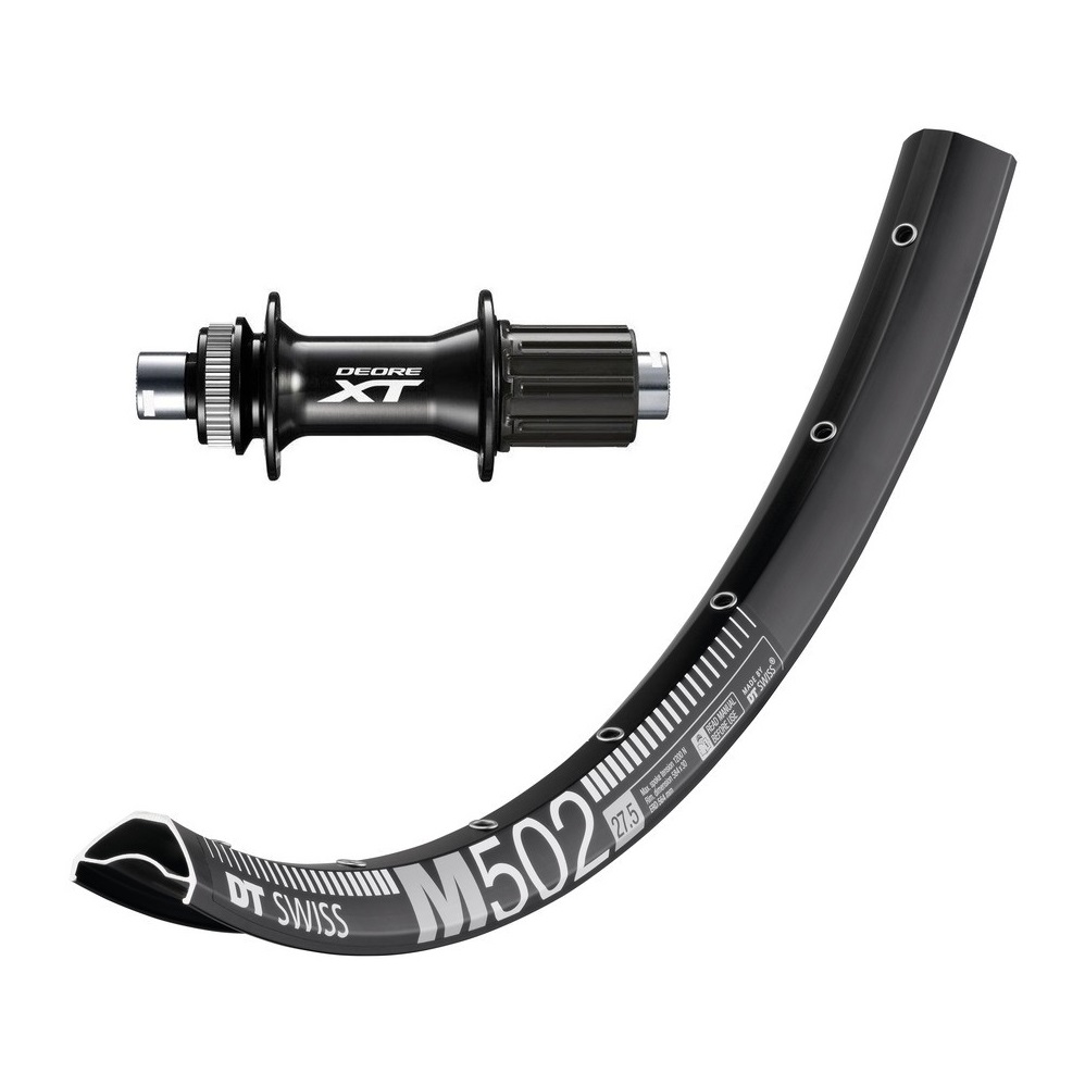 Roue arrière 27,5'' moyeu Shimano XT Boost 12x148mm jante 11v DT M502