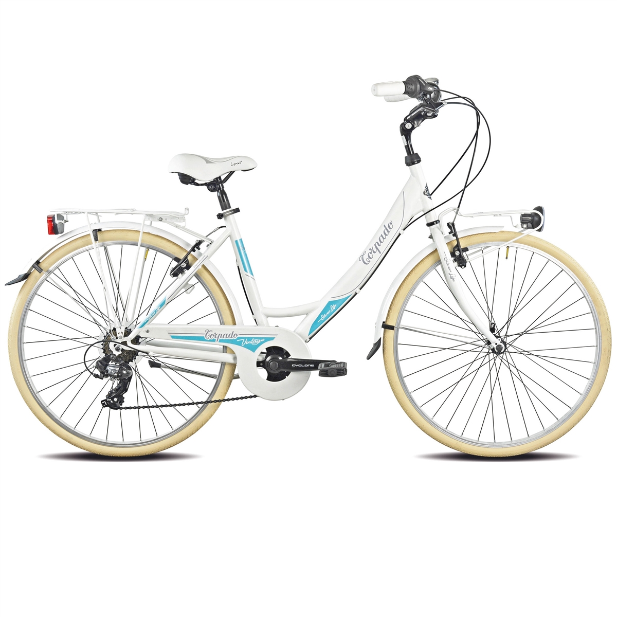 vélo de ville T120 silverlife 26'' lady acier 6 vitesses blanc