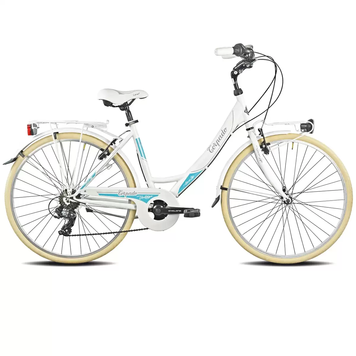 vélo de ville T120 silverlife 26'' lady acier 6 vitesses blanc - image
