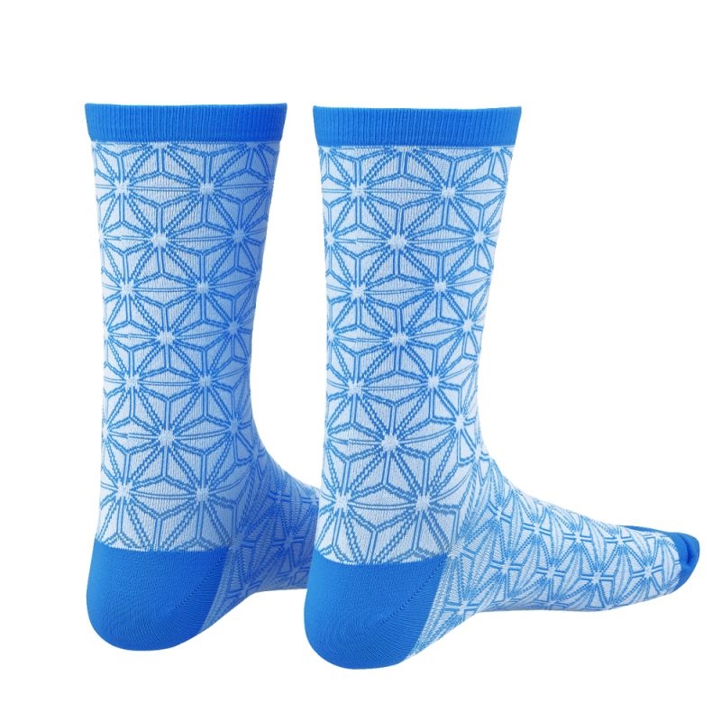 Pair socks SupaSox Asanoha blue size 38-43 (S/M)