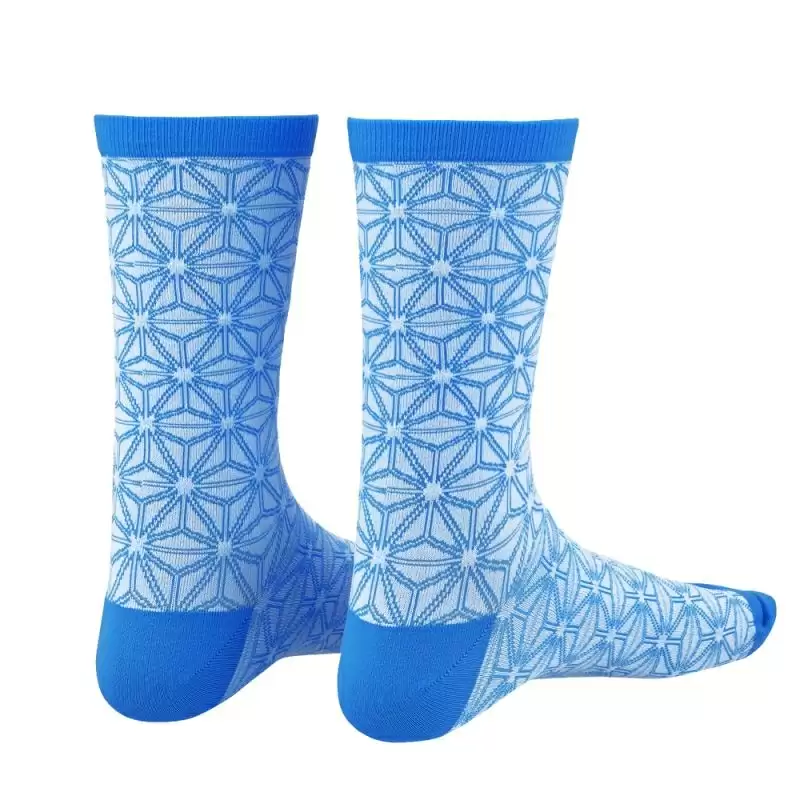 Paar Socken SupaSox Asanoha blau Größe 38-43 (S/M) - image