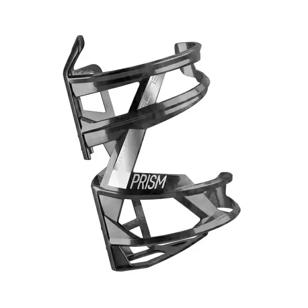 Prism right carbon bottle cage black with white graphics - image