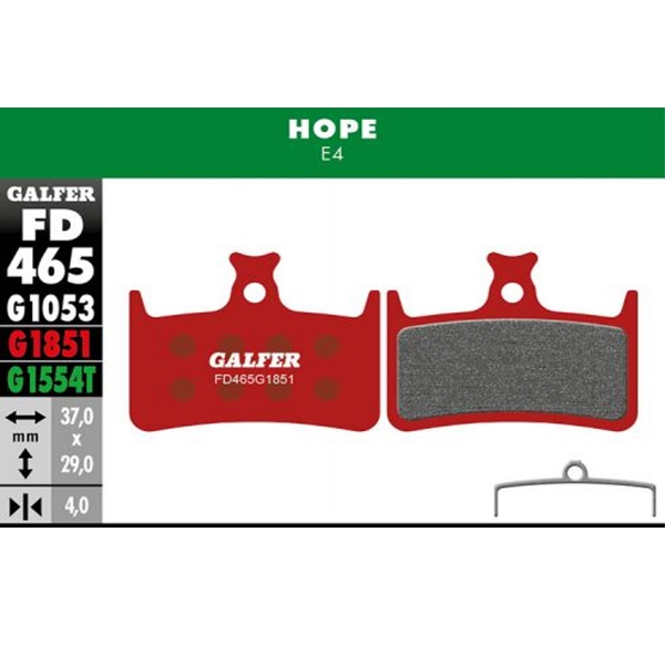 Red compound advanced pads for Hope E4