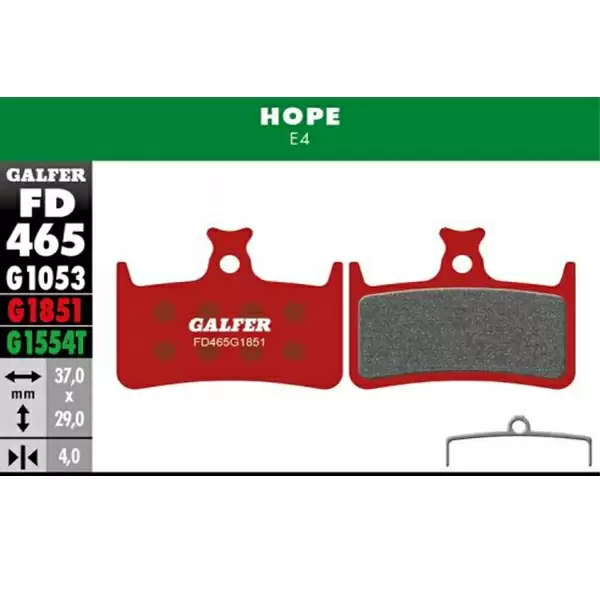 Red compound advanced pads for Hope E4 - image