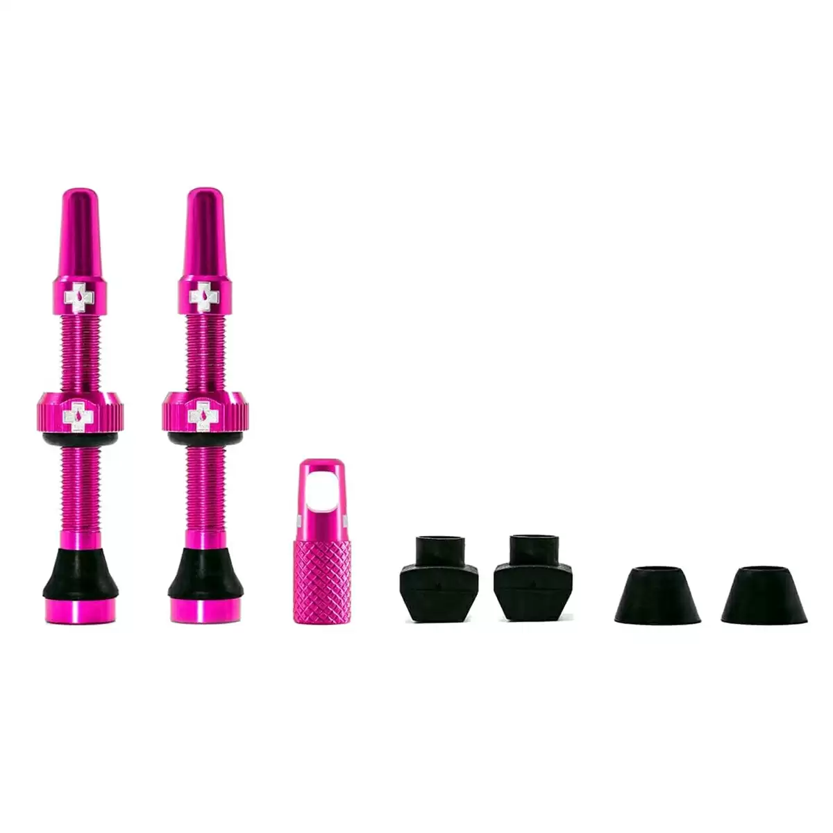 Juego de válvulas de aleación tubeless Presta 44mm rosa - image
