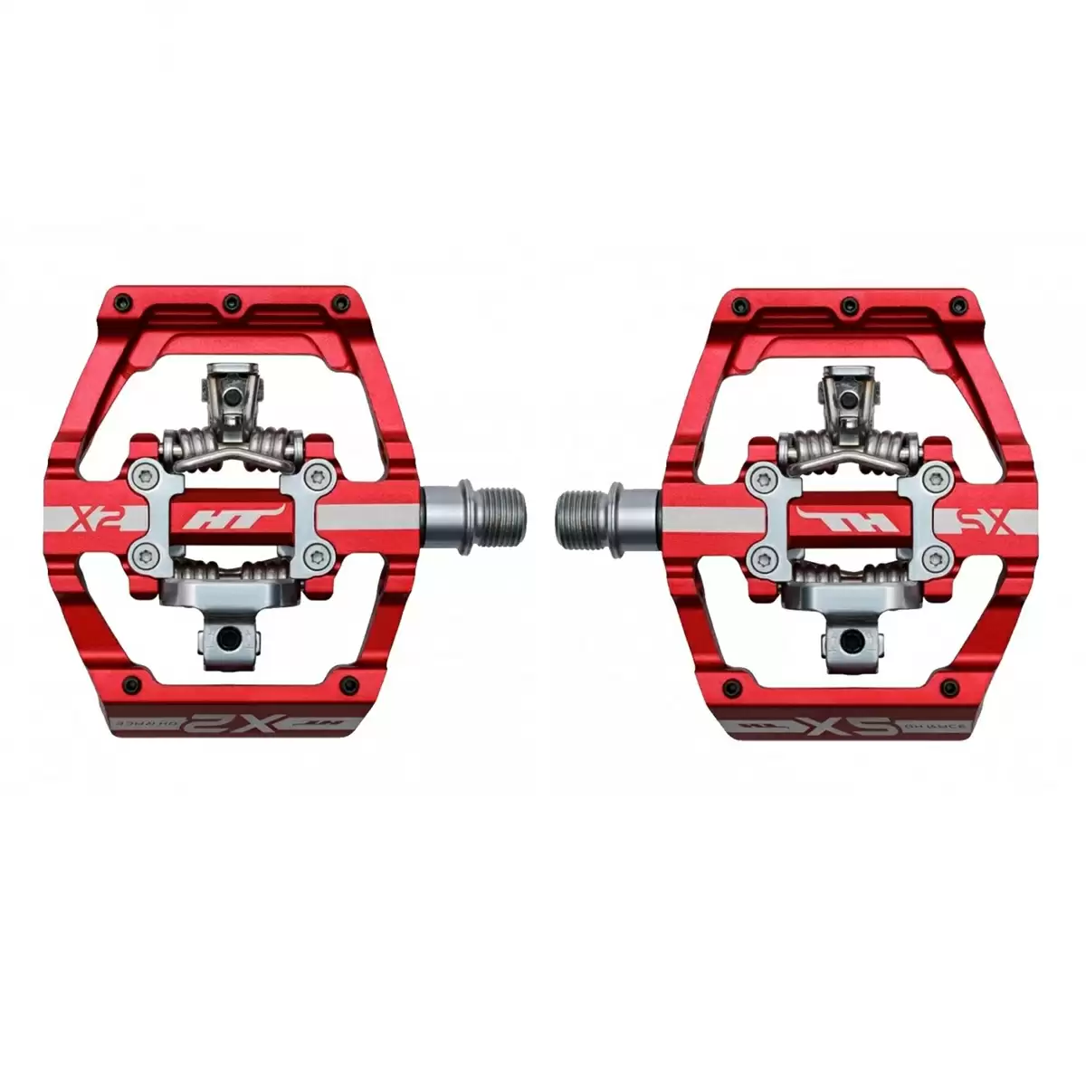 Pair DH X2 clip pedals red - image