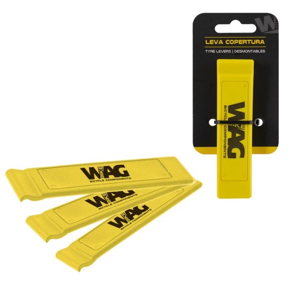 Kit 3 pcs tire lever made in nylon, yellow color.