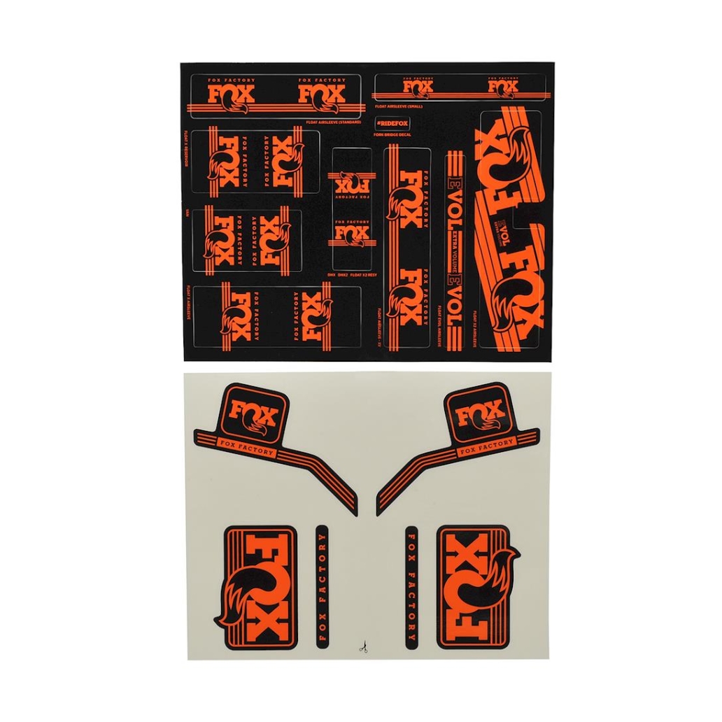 AM Heritage orangefarbenes Aufkleber-Kit für Gabel und Stoßdämpfer