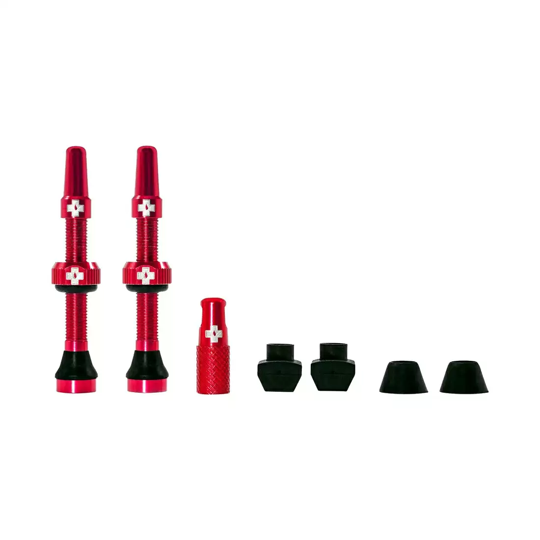 Tubeless alloy valve set  Presta 44mm red - image