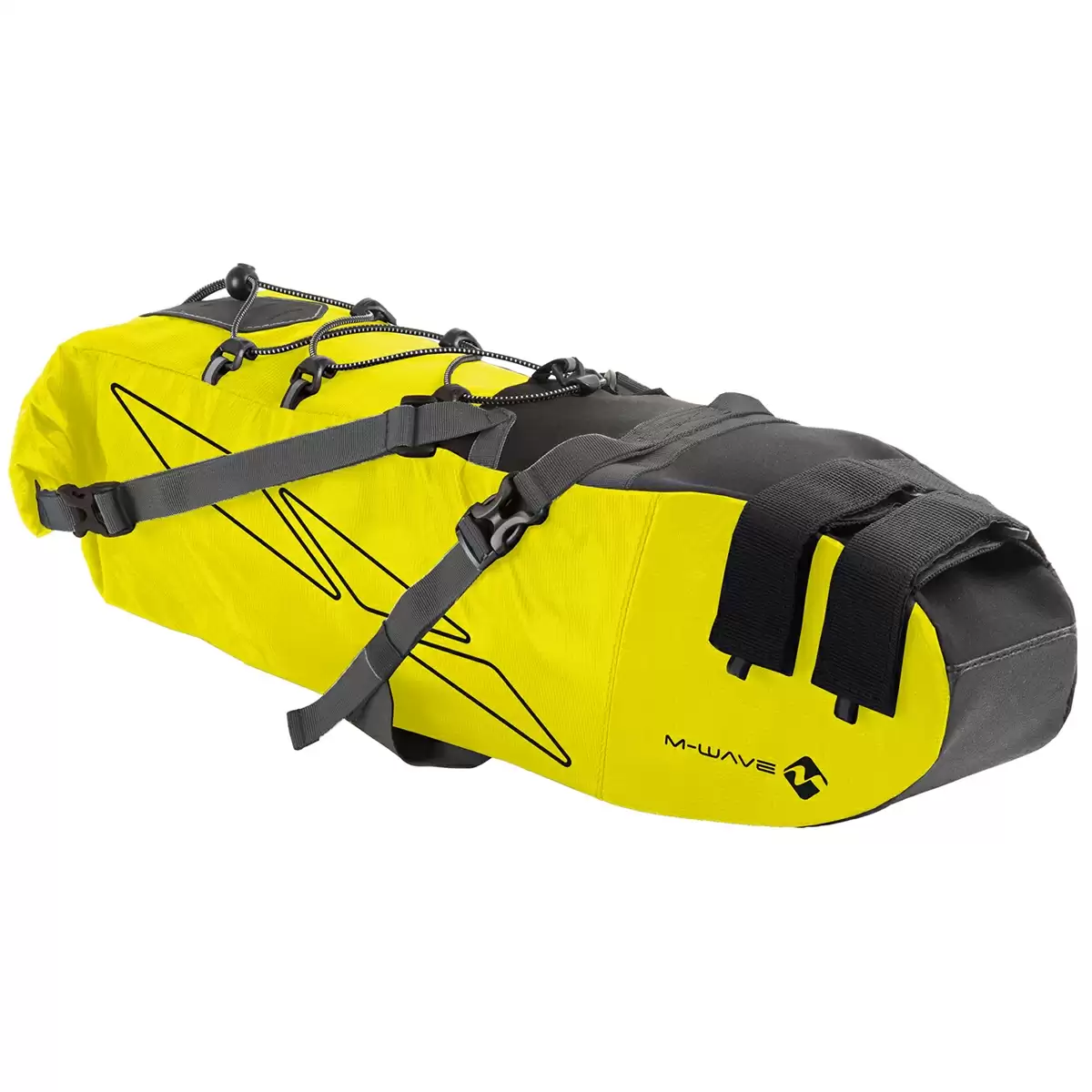 Saddle Touring Bag Bikepacking Waterproof Black/Yellow 11 litres - image