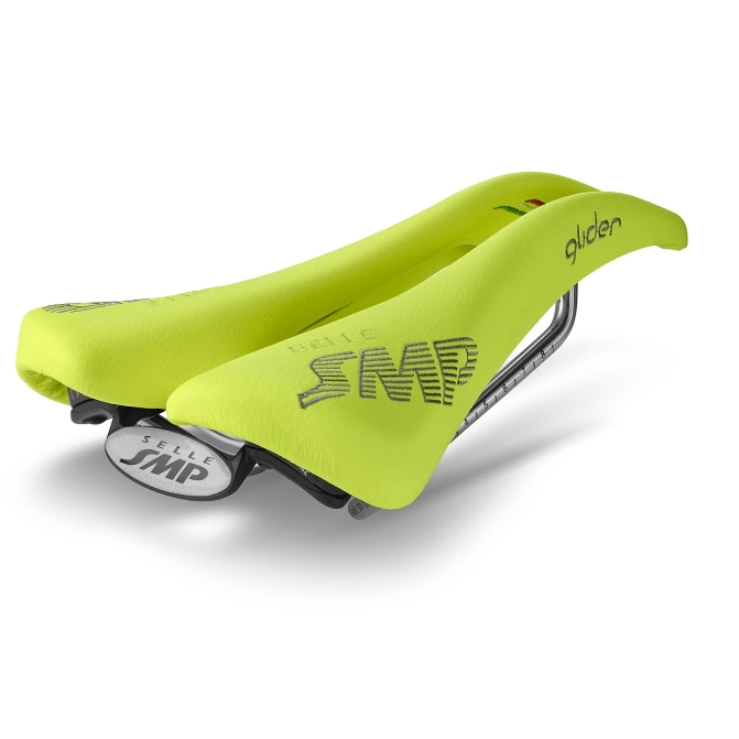 Saddle Glider Carbon Rail 266x136mm Yellow Fluo