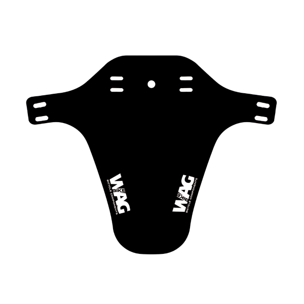 Weißes Logo der vorderen Schutzblechgabel