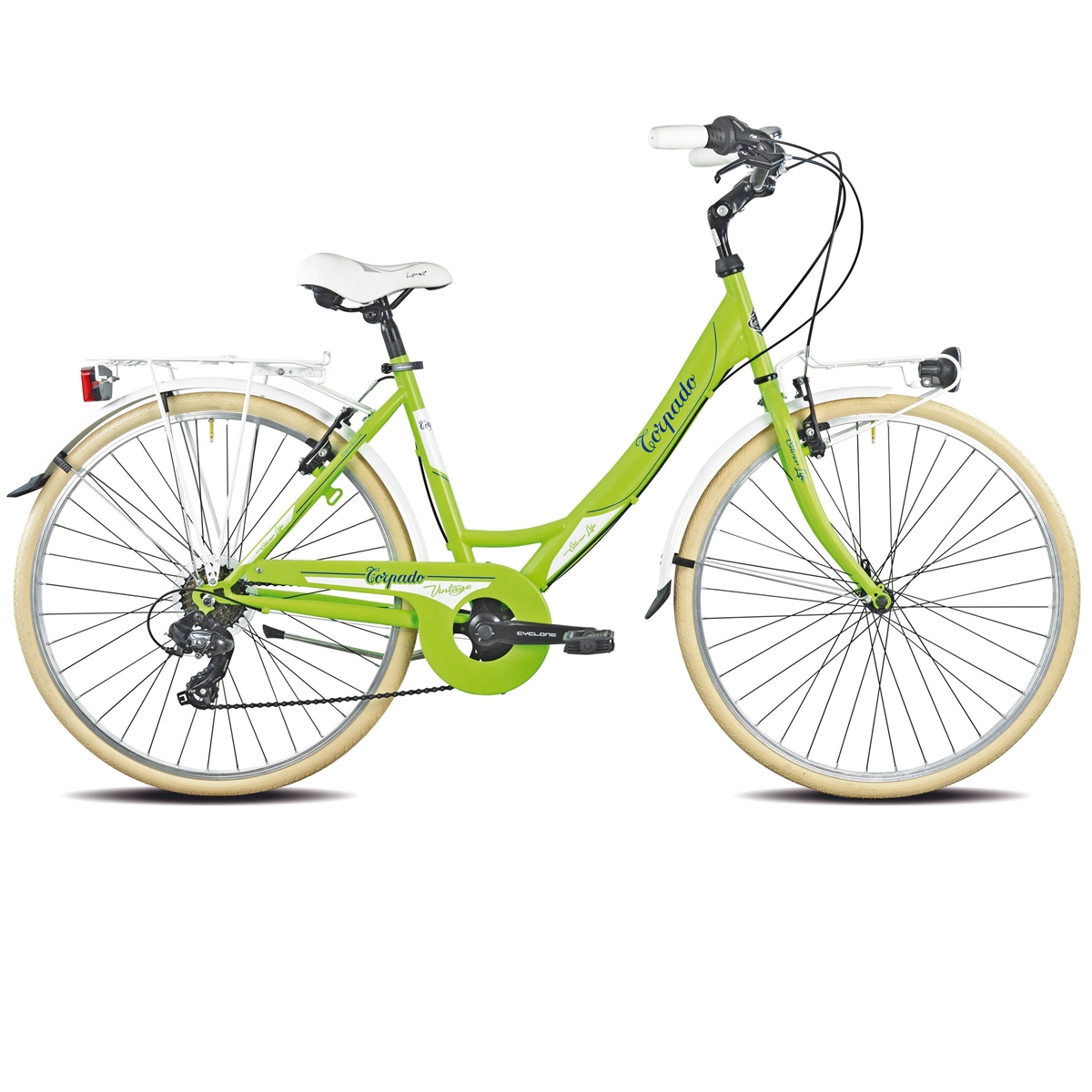 bicicleta city T120 silverlife 26'' lady steel 6 velocidades maçã verde