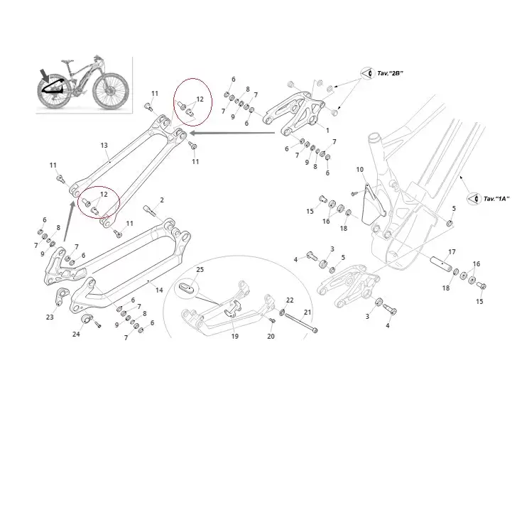 Kit with 4 nuts internal  for rear end connection to the leverage Integra - image