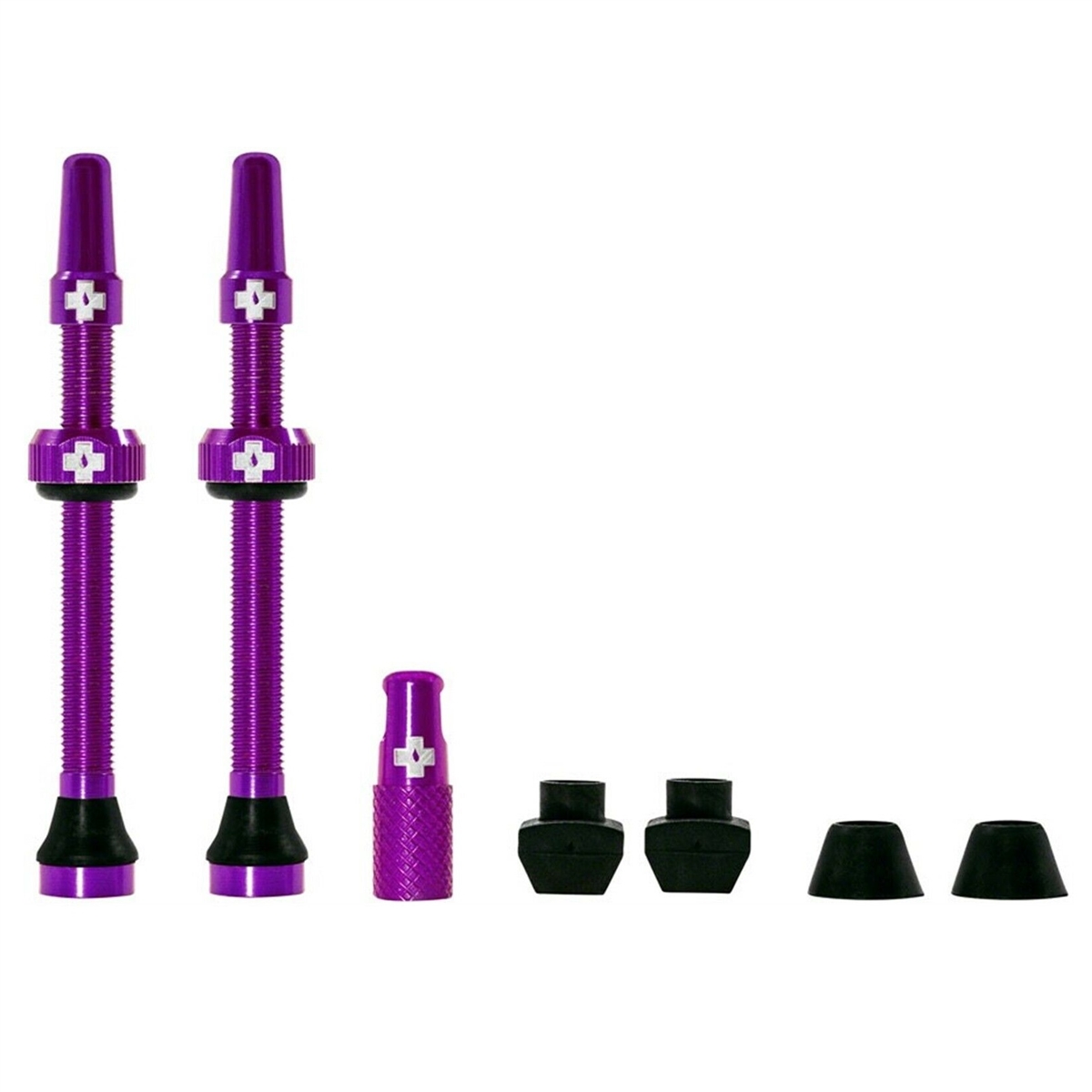 Tubeless alloy valve set  Presta 60mm purple