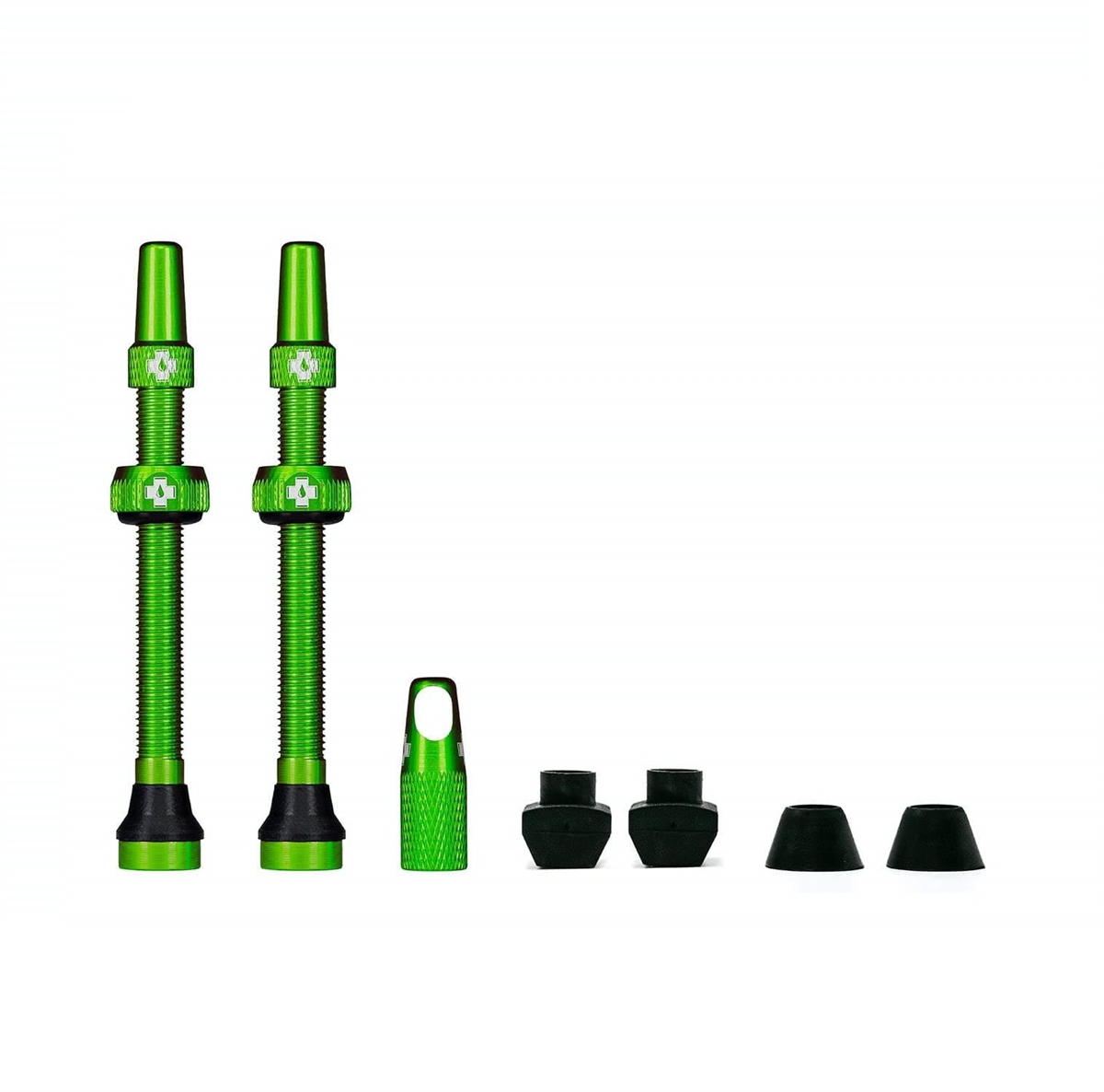 Tubeless alloy valve set  Presta 60mm green