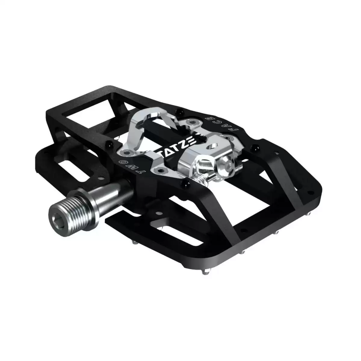 MTB Flat/SPD Pedals TWO-FACE Aluminum Black #2