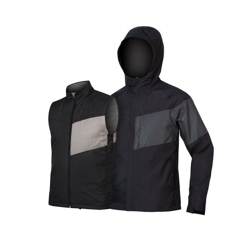 Urban Luminite 3 in 1 Waterproof Jacket II with Removable Vest Black Size XL