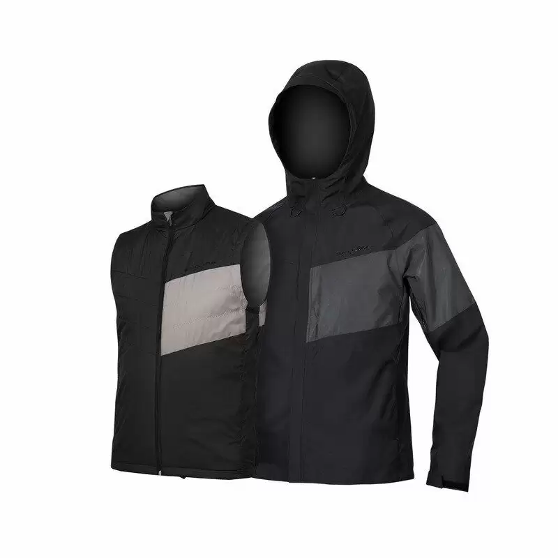 Urban Luminite 3 in 1 Waterproof Jacket II with Removable Vest Black Size XXXL - image