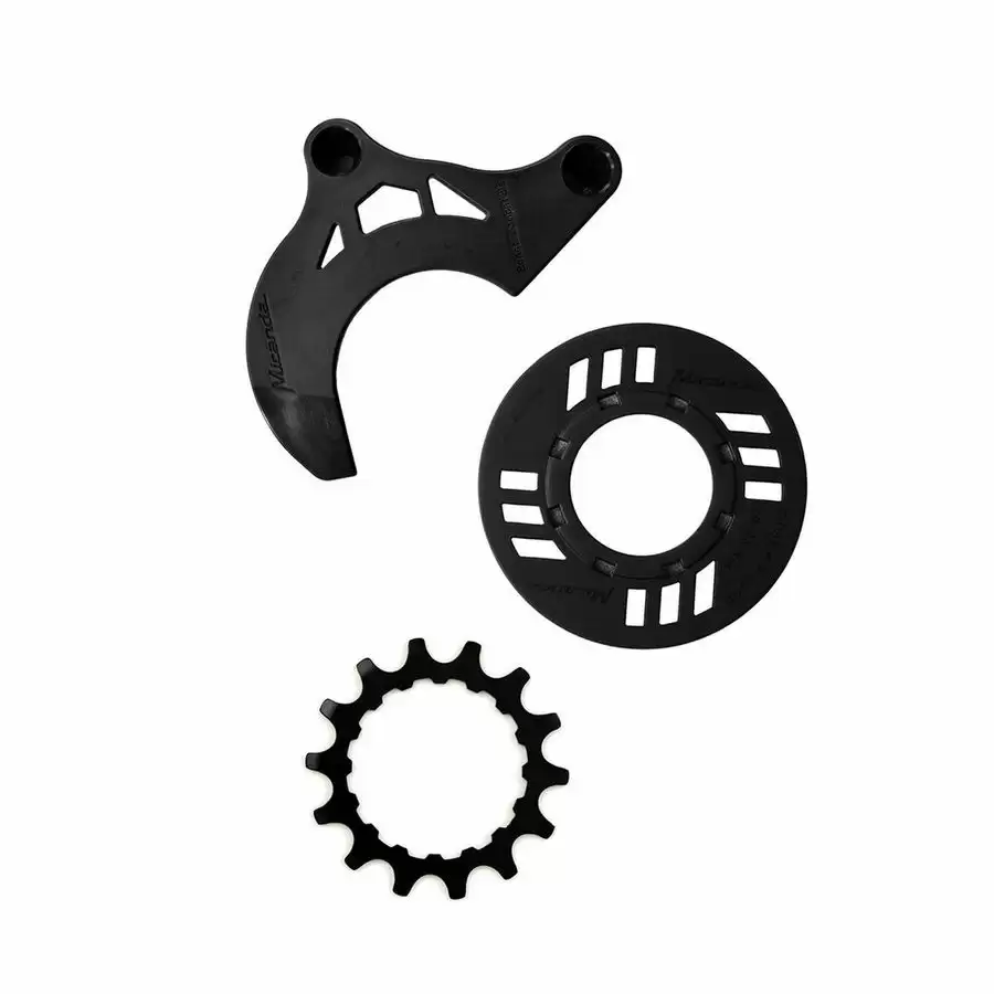 chainguard-set for e-bike incl. chainring 14 teeth and chainguide for Bosch GEN2, black - image