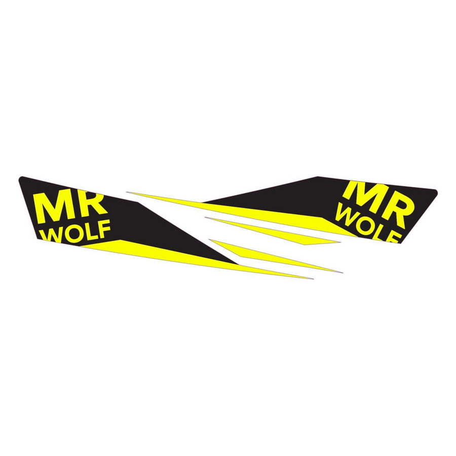Spare pair of stickers handguards Recchie mtb black / yellow neon
