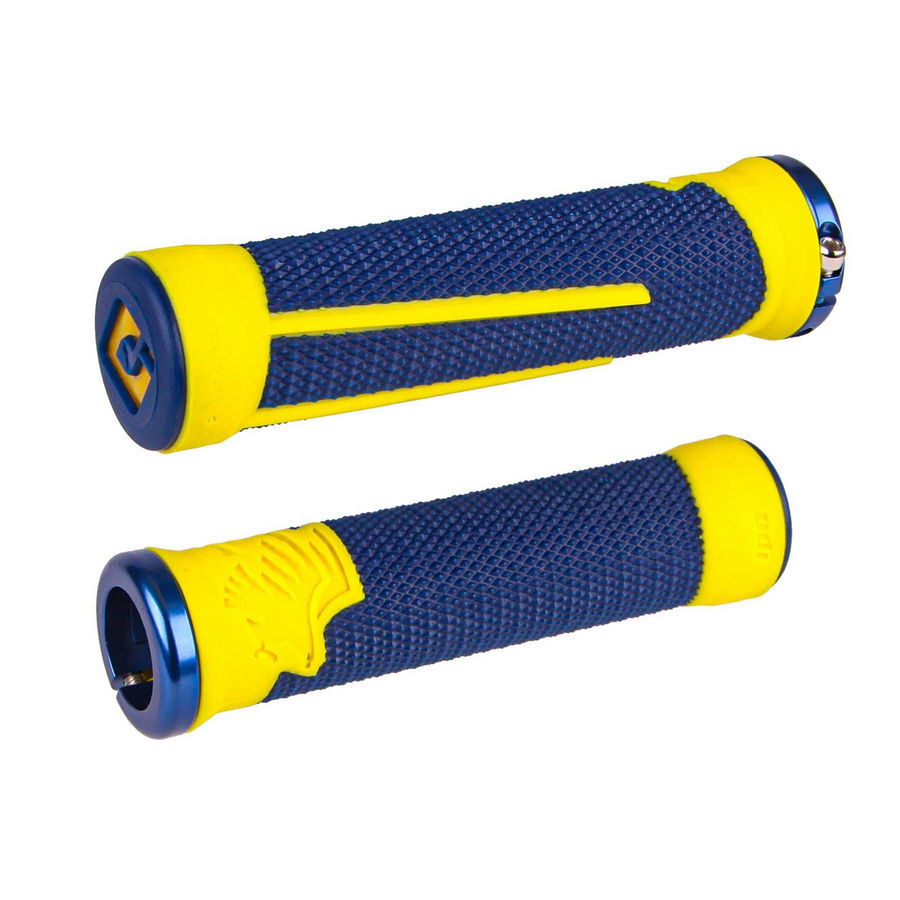 Punhos AG2 Lock-On 2.1 azul / amarelo 135mm