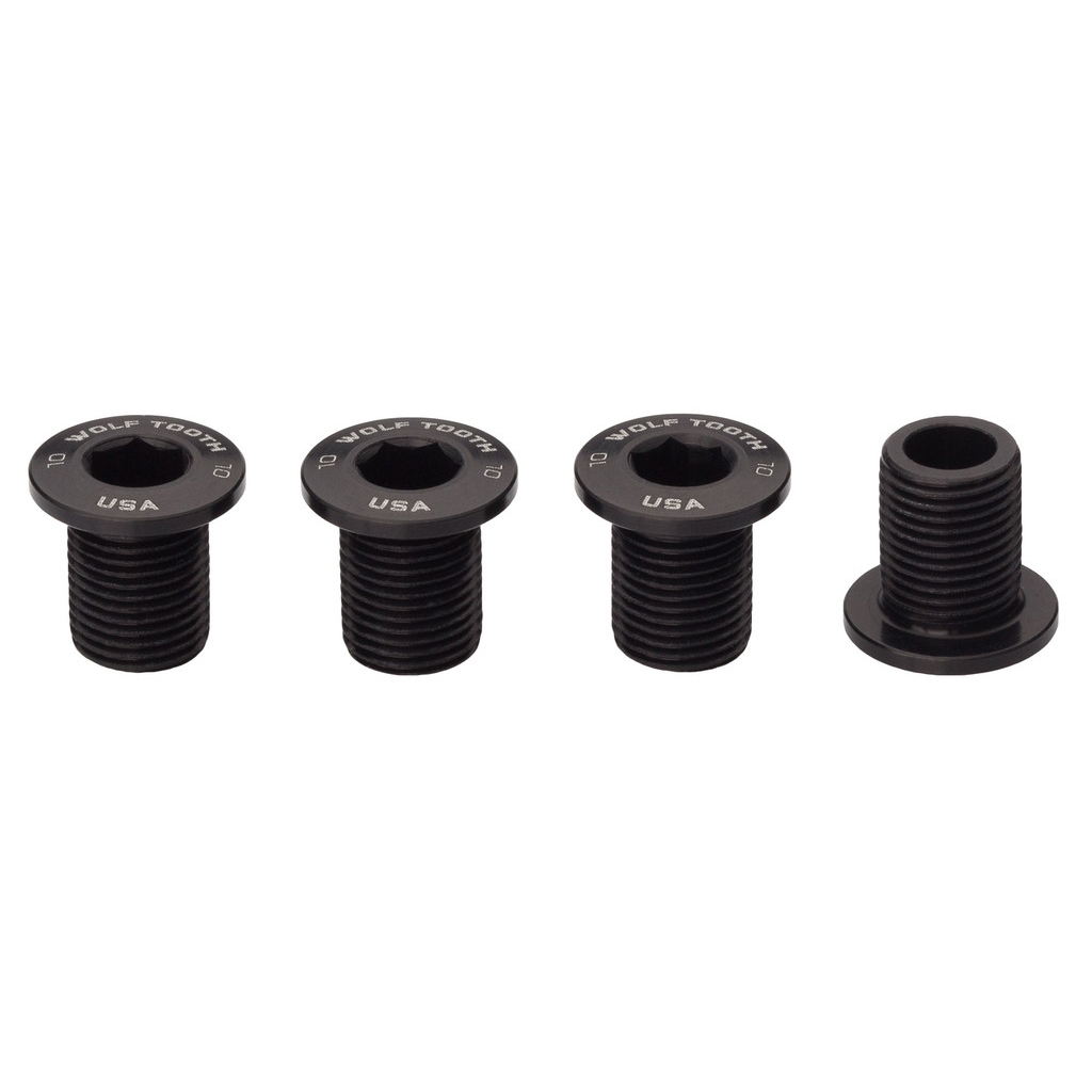 Kit of 4 screws for single chainring M8 x 0.75 length 10mm black