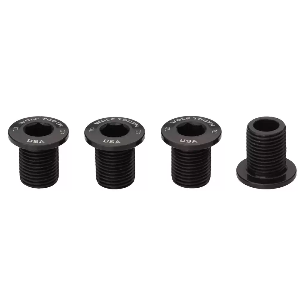 Kit of 4 screws for single chainring M8 x 0.75 length 10mm black - image
