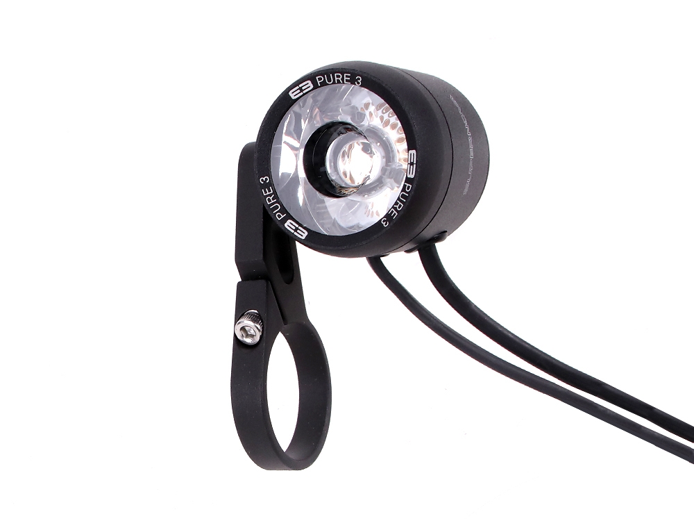 E3 Pure 3, dynamo headlight with mounting bracket 31.8 mm stem