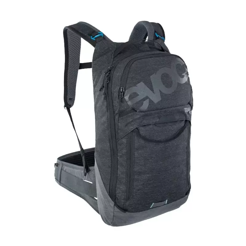 Trail Pro Rucksack 10 Liter schwarz - Carbongrau mit Rückenprotektor Größe S/M - image