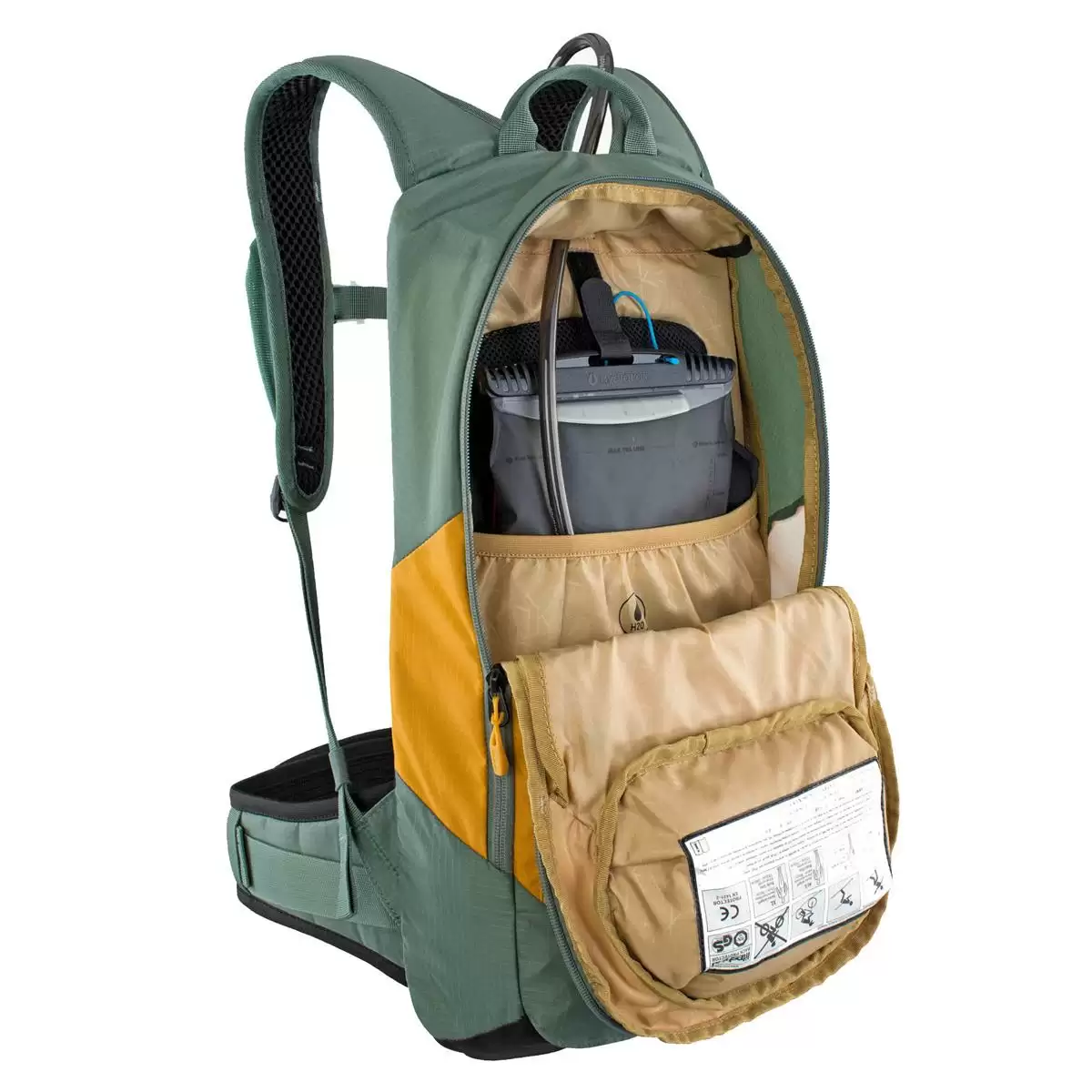 FR LITE RACE 10 Backpack With Back Protector 10L Green/Orange Size M/L #2