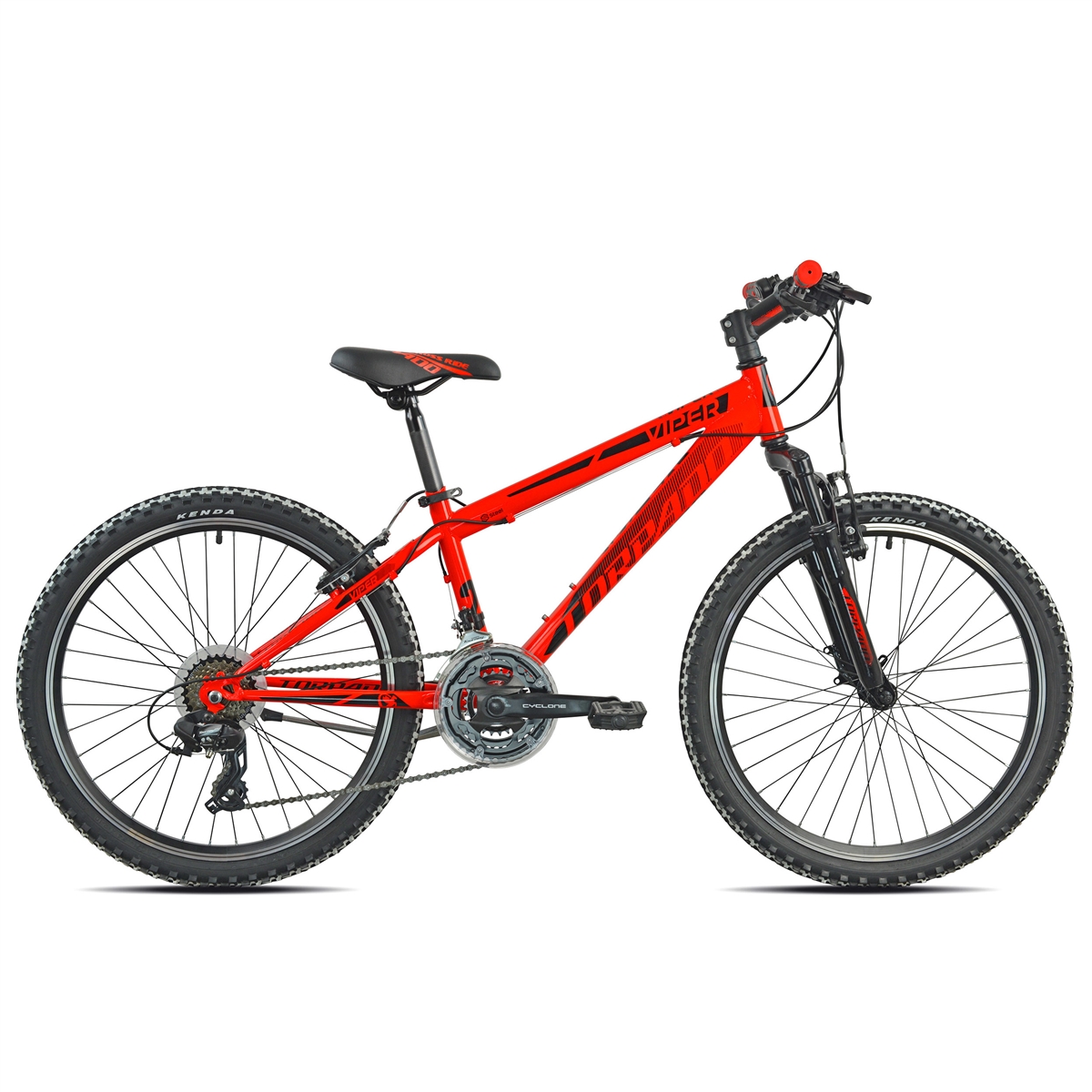 Bicicletta Bambino 9-11 Anni T610 Viper 24'' 21v Nero/Rosso