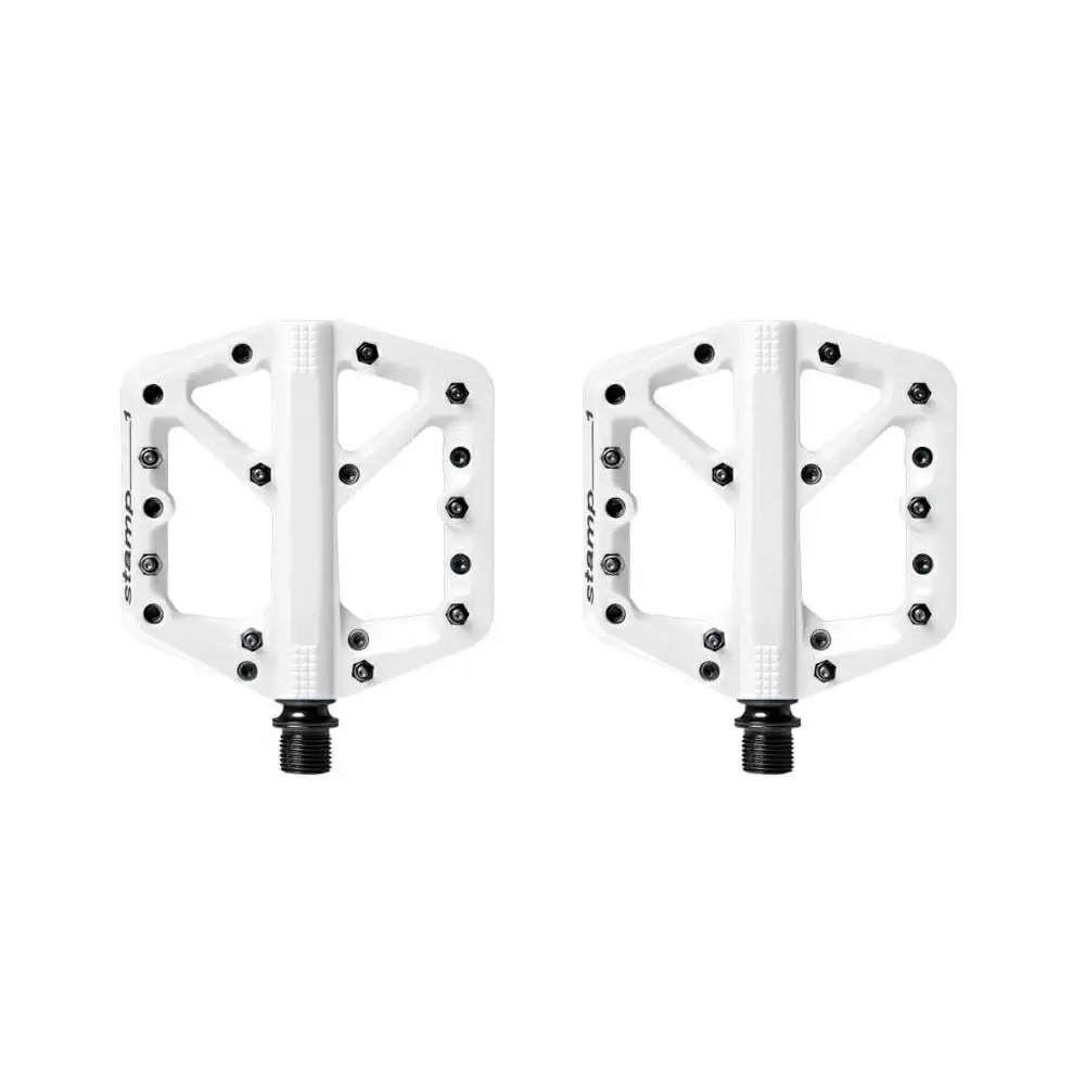 Pair of pedals Stamp 1 Small white / black pins - image