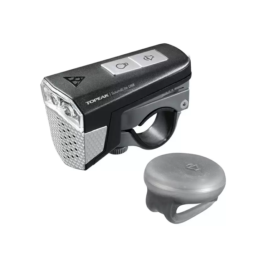 Fanalino Anteriore Soundlite USB 70 lumens Campanello Integrato - image