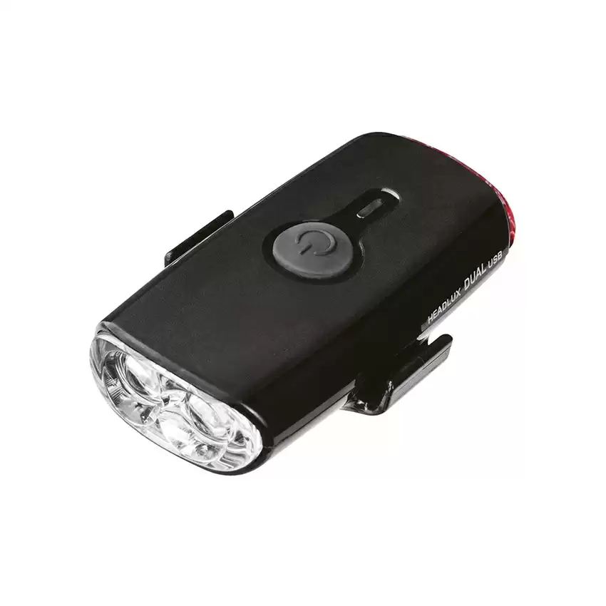 Helm Rot/Weiß LED-Licht HeadLux Dual USB 140 Lumen - image