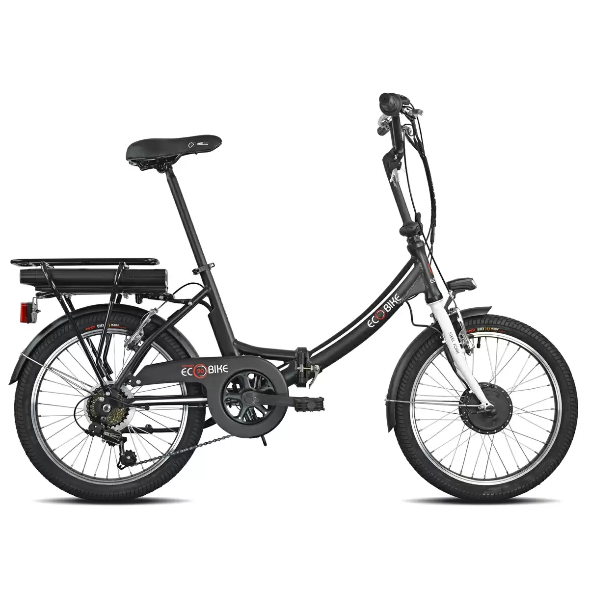 Bici Pieghevole 1281 Folding Ecobike 20'' 6v Bafang Anteriore 374Wh Nero 2021 - image