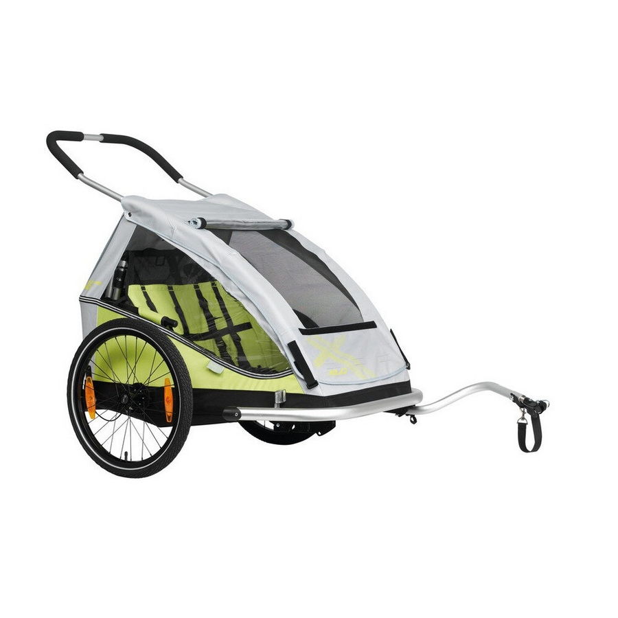 Kids Bicycle Trailer Duo 8Teen BS-C07 Silver/Lime