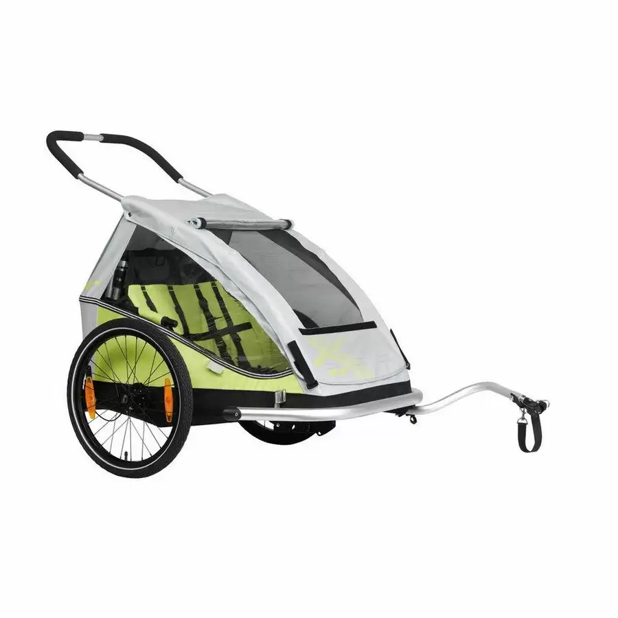 Kids Bicycle Trailer Duo 8Teen BS-C07 Silver/Lime - image