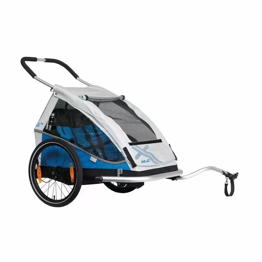 Kids Bicycle Trailer Duo 8Teen BS-C07 Silver/Blue - image