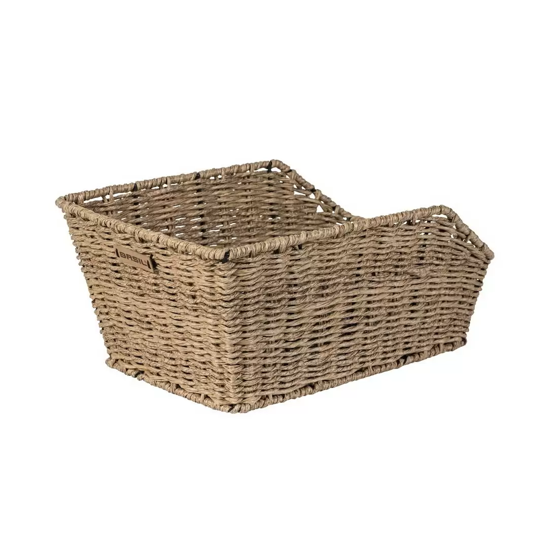 Rear Wheel Basket Cento Rattan Look Plastic Close-mesh Fixed Mounting Light Brown - image