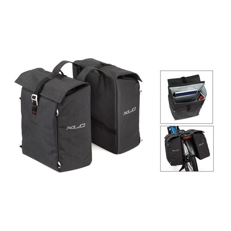 Double Rear Bag Set BA-S92 37L Grey