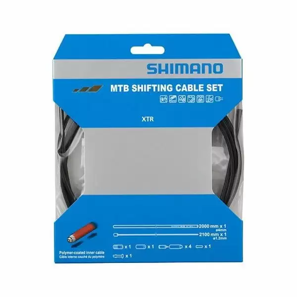 Shift Cable Set Polymer Coated MTB Black - image