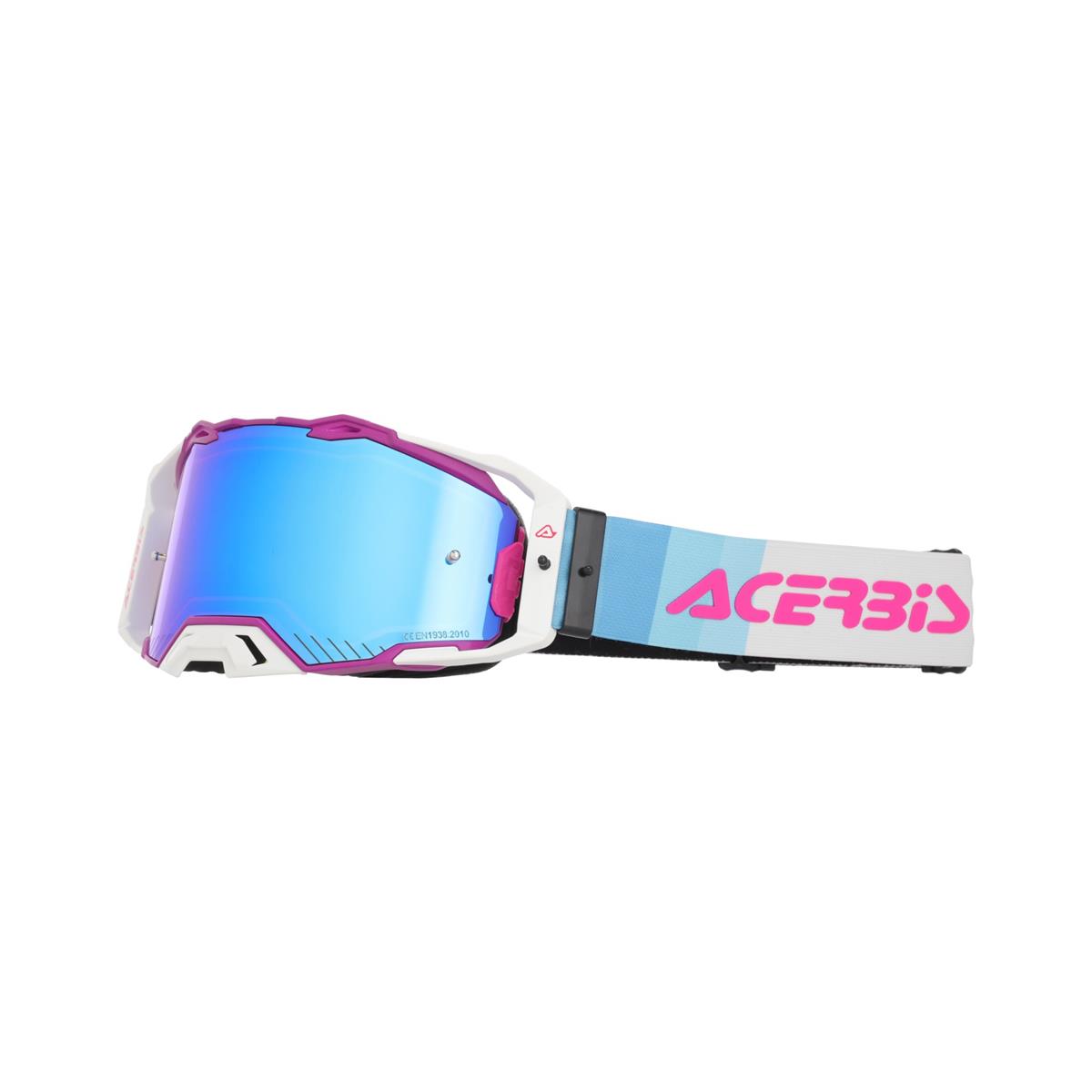 Maschera MTB Vulcan Mirror Viola/Bianco Lente Specchiata